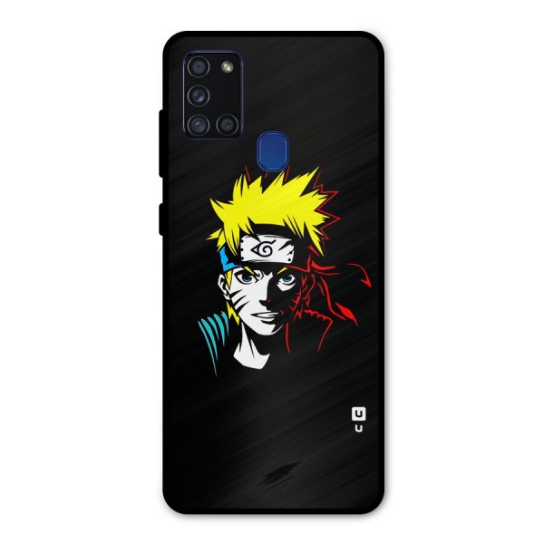 Naruto Pen Sketch Art Metal Back Case for Galaxy A21s