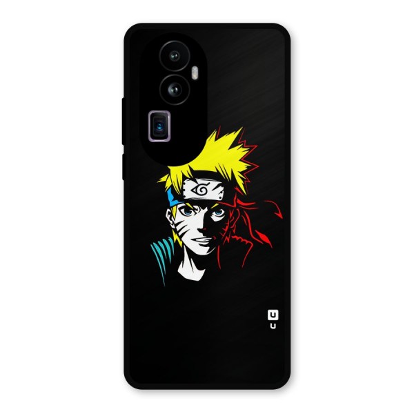 Naruto Pen Sketch Art Metal Back Case for Oppo Reno10 Pro Plus