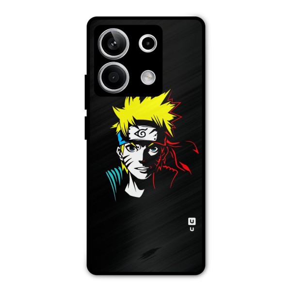 Naruto Pen Sketch Art Metal Back Case for Redmi Note 13 5G