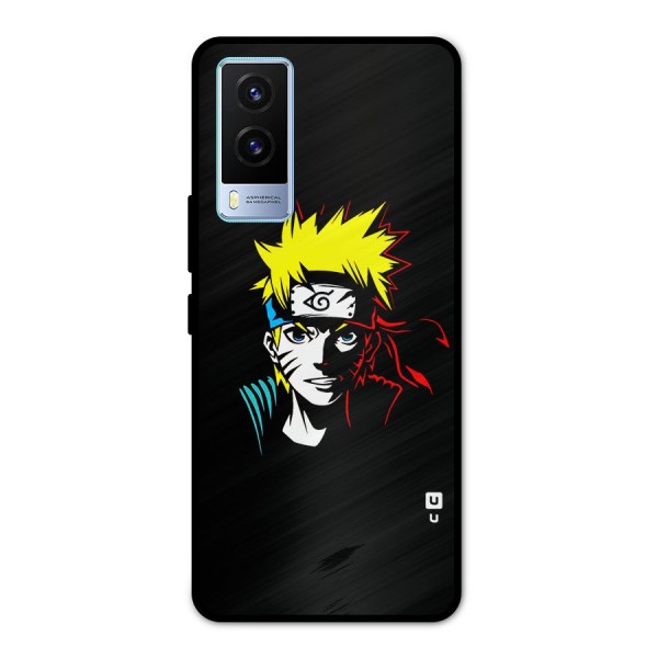 Naruto Pen Sketch Art Metal Back Case for Vivo V21e 5G