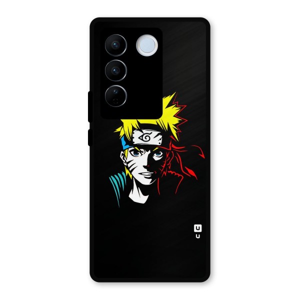 Naruto Pen Sketch Art Metal Back Case for Vivo V27 Pro