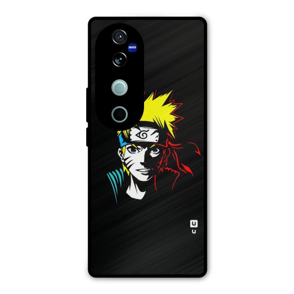 Naruto Pen Sketch Art Metal Back Case for Vivo V40 Pro