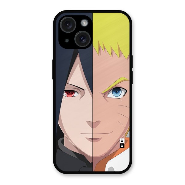 Naruto and Sasuke Metal Back Case for iPhone 15