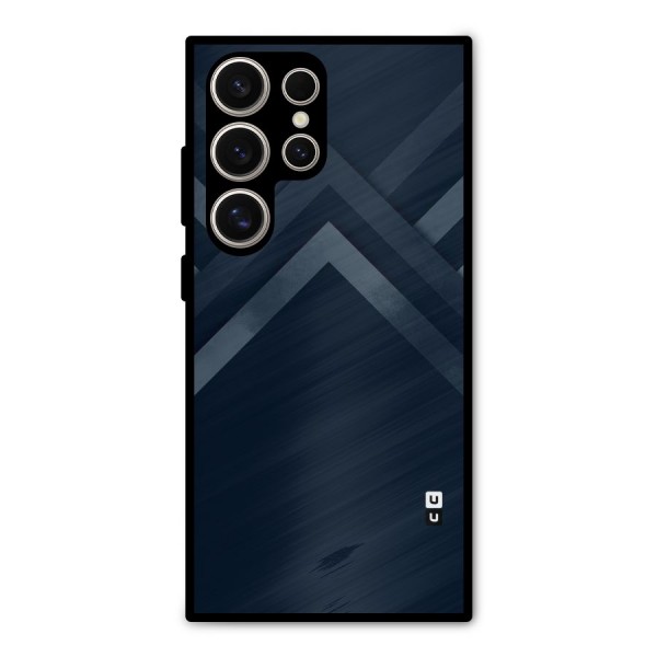 Navy Blue Arrow Metal Back Case for Galaxy S24 Ultra