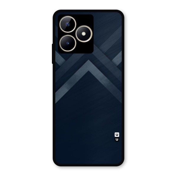 Navy Blue Arrow Metal Back Case for Realme C53