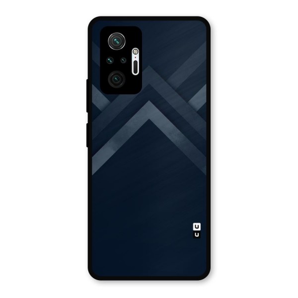 Navy Blue Arrow Metal Back Case for Redmi Note 10 Pro