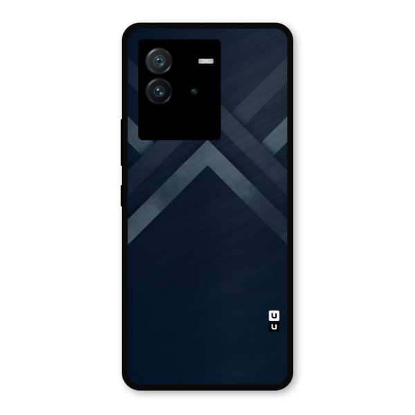 Navy Blue Arrow Metal Back Case for iQOO Neo 6 5G