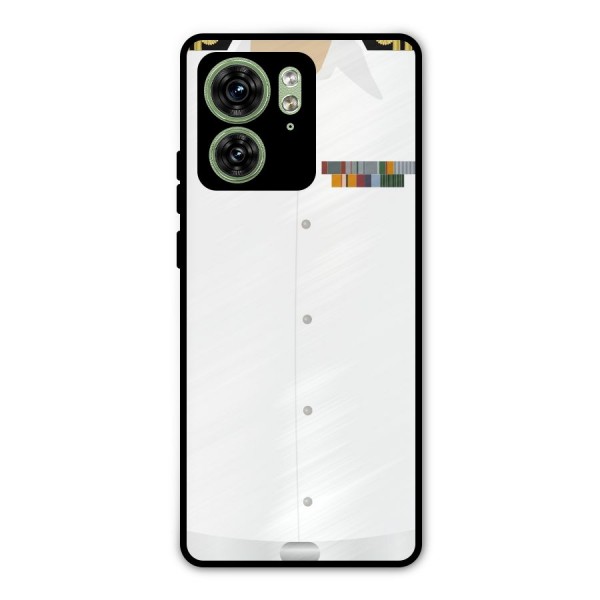 Navy Uniform Metal Back Case for Motorola Edge 40 5G