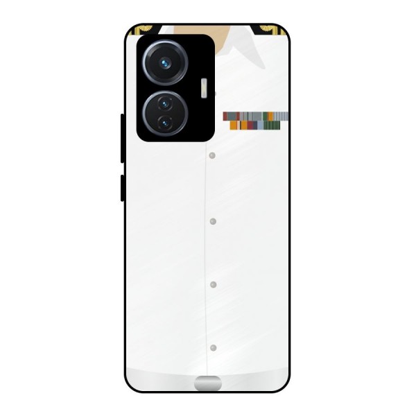 Navy Uniform Metal Back Case for iQOO Z6 44W