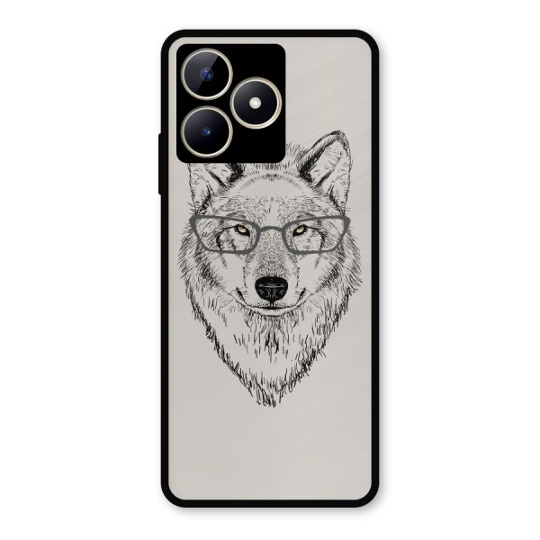 Nerdy Wolf Metal Back Case for Realme C53