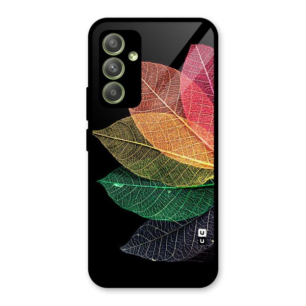 Net Leaf Color Design Glass Back Case for Galaxy A54