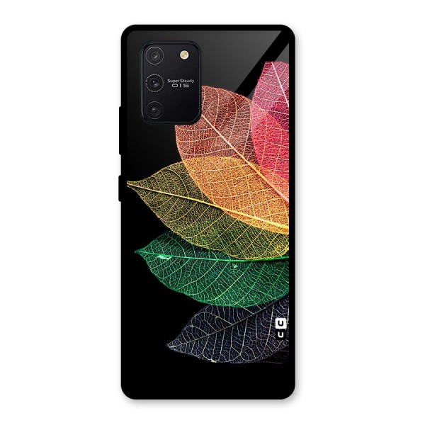 Net Leaf Color Design Glass Back Case for Galaxy S10 Lite