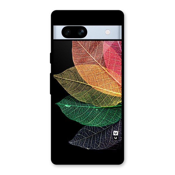 Net Leaf Color Design Glass Back Case for Google Pixel 7a