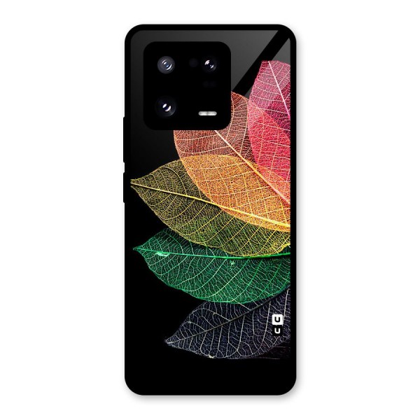 Net Leaf Color Design Glass Back Case for Xiaomi 13 Pro
