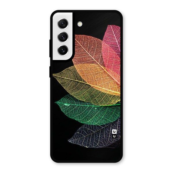 Net Leaf Color Design Metal Back Case for Galaxy S21 FE 5G