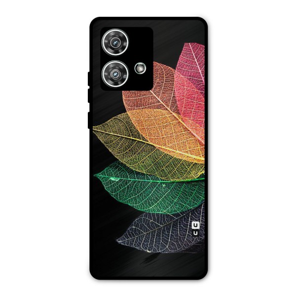 Net Leaf Color Design Metal Back Case for Motorola Edge 40 Neo