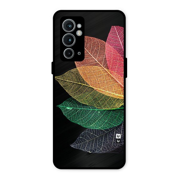 Net Leaf Color Design Metal Back Case for OnePlus 9RT 5G