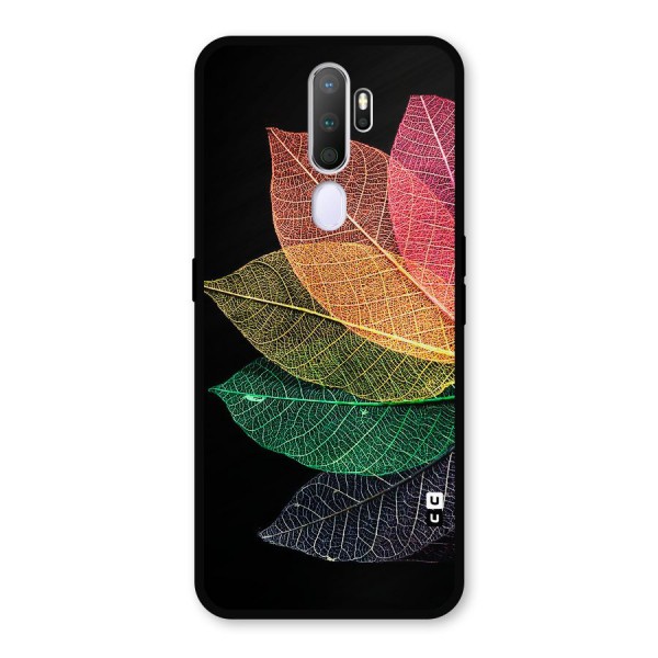Net Leaf Color Design Metal Back Case for Oppo A9 (2020)