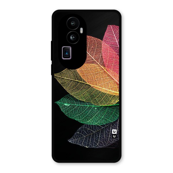 Net Leaf Color Design Metal Back Case for Oppo Reno10 Pro Plus