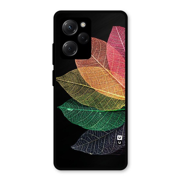 Net Leaf Color Design Metal Back Case for Poco X5 Pro