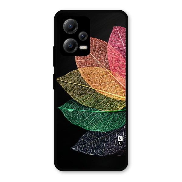 Net Leaf Color Design Metal Back Case for Redmi Note 12 5G