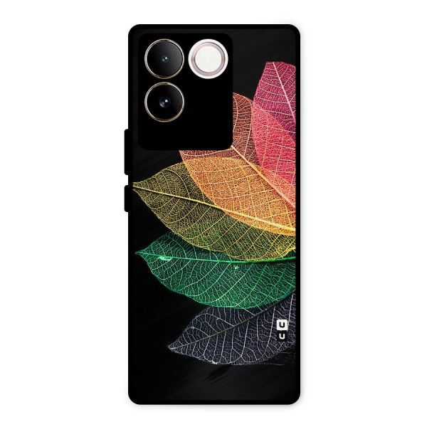 Net Leaf Color Design Metal Back Case for Vivo T2 Pro