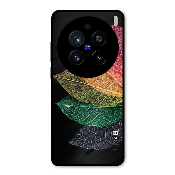 Net Leaf Color Design Metal Back Case for Vivo X200 Pro