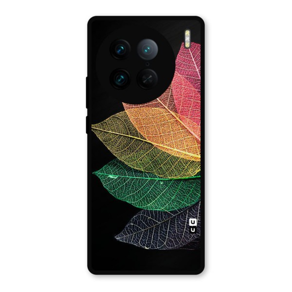 Net Leaf Color Design Metal Back Case for Vivo X90 Pro