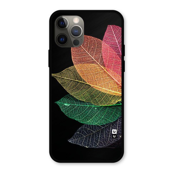 Net Leaf Color Design Metal Back Case for iPhone 12 Pro