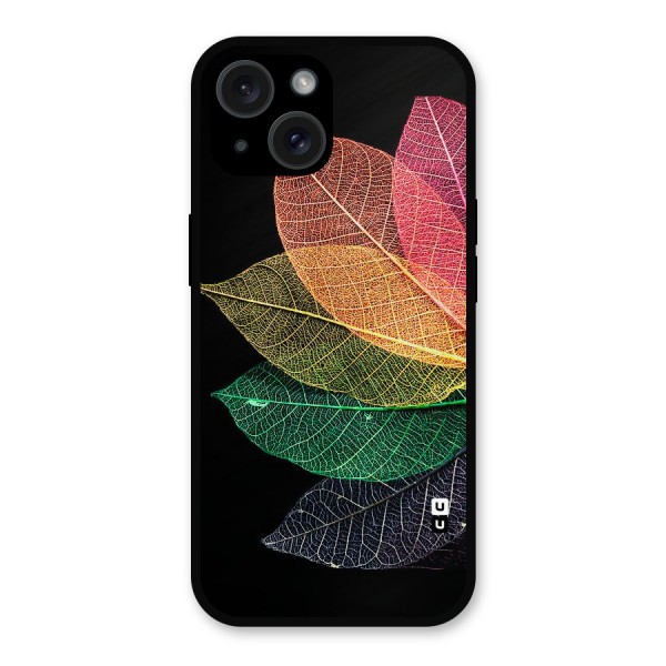Net Leaf Color Design Metal Back Case for iPhone 15