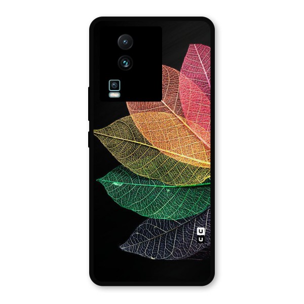 Net Leaf Color Design Metal Back Case for iQOO Neo 7 Pro