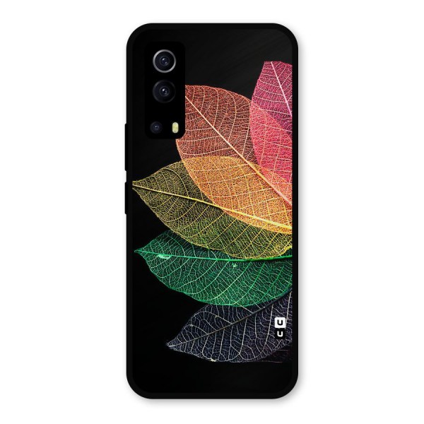 Net Leaf Color Design Metal Back Case for iQOO Z3