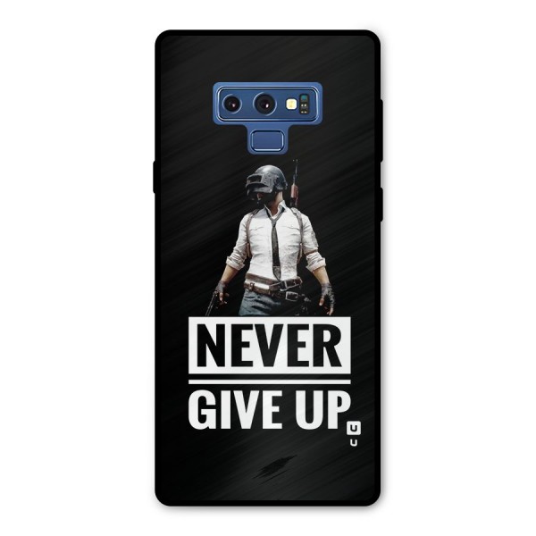 Never Giveup Metal Back Case for Galaxy Note 9