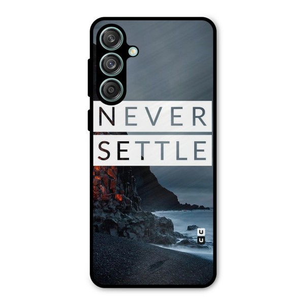 Never Settle Dark Beach Metal Back Case for Galaxy M55 5G