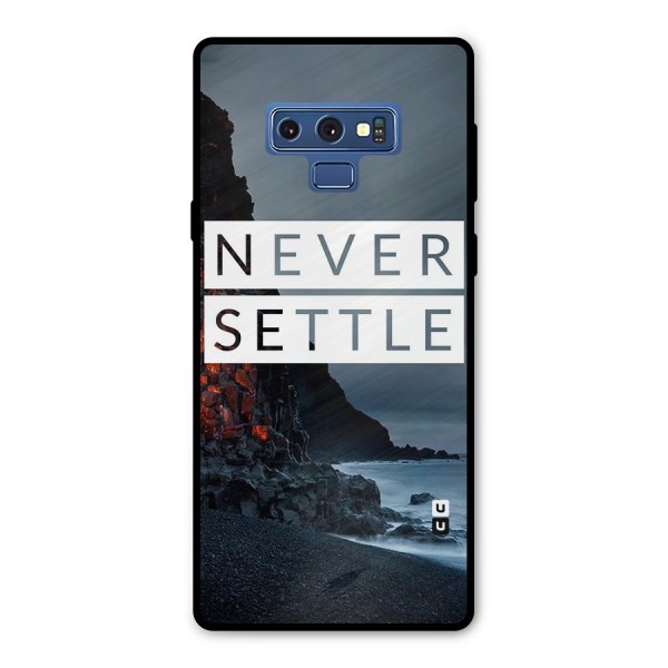 Never Settle Dark Beach Metal Back Case for Galaxy Note 9
