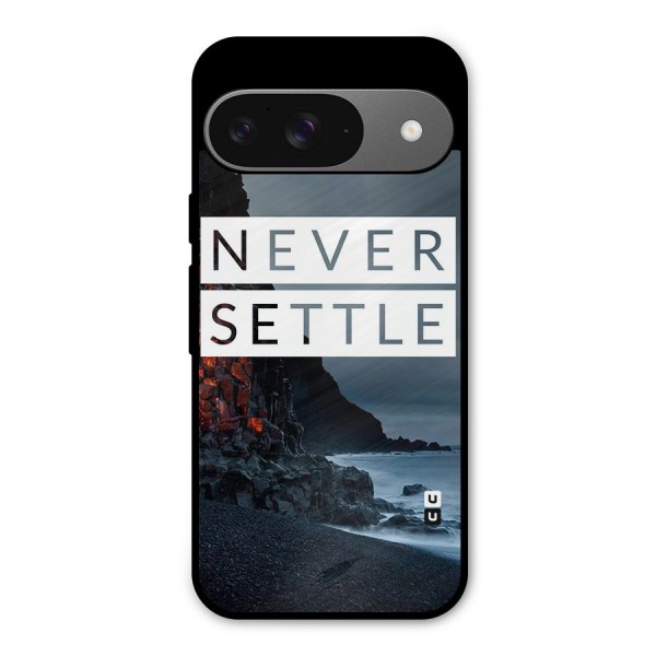 Never Settle Dark Beach Metal Back Case for Google Pixel 9