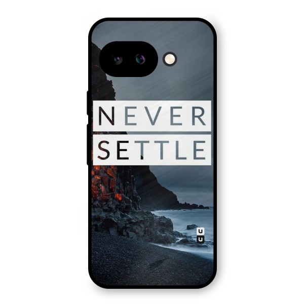 Never Settle Dark Beach Metal Back Case for Google Pixel 9a