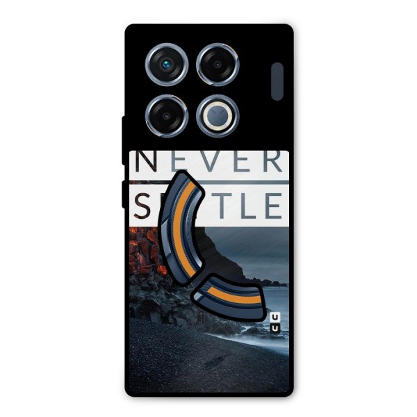 Never Settle Dark Beach Metal Back Case for Infinix GT 20 Pro