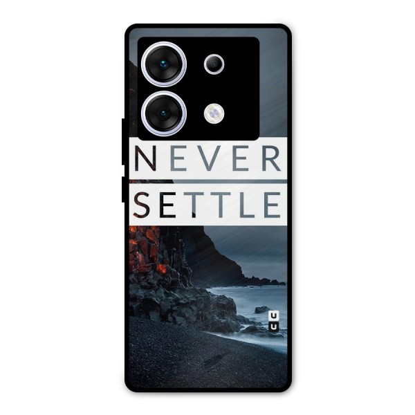 Never Settle Dark Beach Metal Back Case for Infinix Zero 30 5G