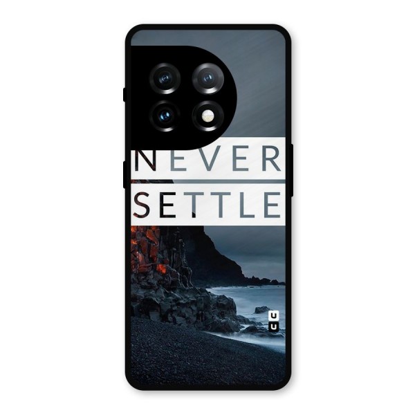 Never Settle Dark Beach Metal Back Case for OnePlus 11