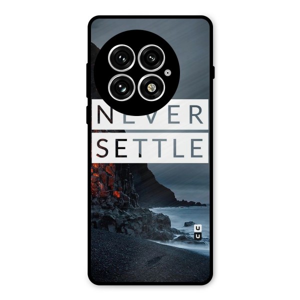 Never Settle Dark Beach Metal Back Case for OnePlus 13