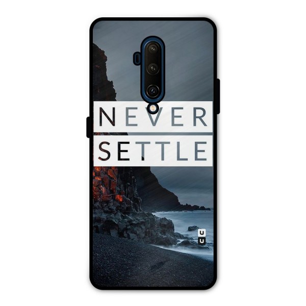 Never Settle Dark Beach Metal Back Case for OnePlus 7T Pro