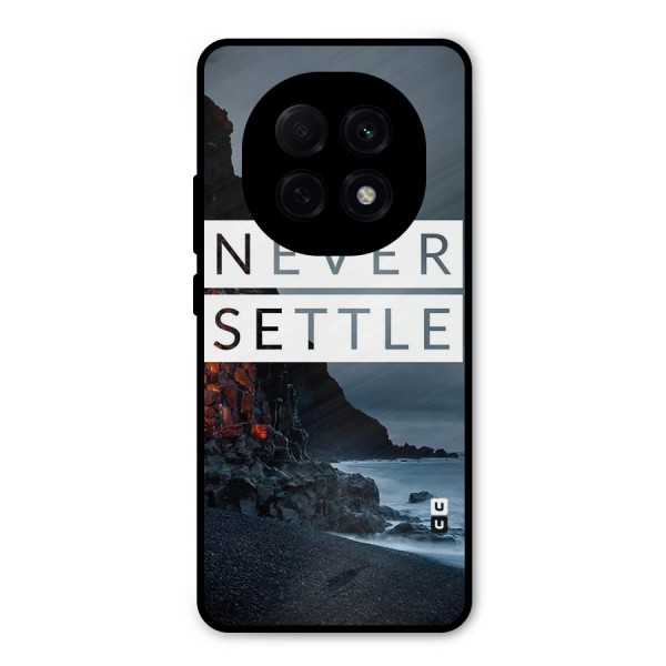 Never Settle Dark Beach Metal Back Case for Oppo F29 Pro