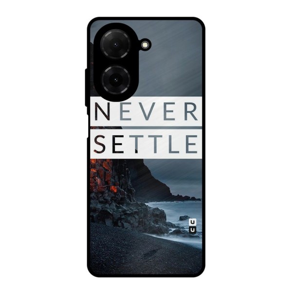 Never Settle Dark Beach Metal Back Case for Poco C71