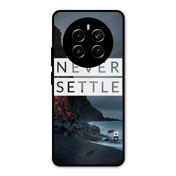 Never Settle Dark Beach Metal Back Case for Realme 12 Pro Plus