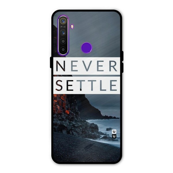 Never Settle Dark Beach Metal Back Case for Realme Narzo 10
