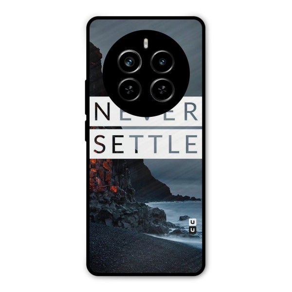 Never Settle Dark Beach Metal Back Case for Realme P1 Pro