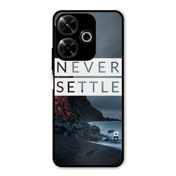 Never Settle Dark Beach Metal Back Case for Redmi 13 5G