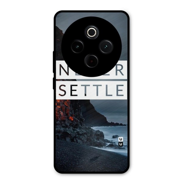 Never Settle Dark Beach Metal Back Case for Vivo T4