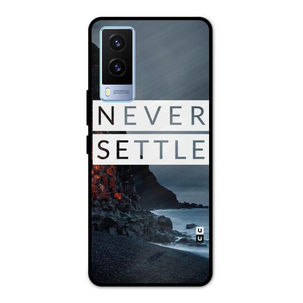 Never Settle Dark Beach Metal Back Case for Vivo V21e 5G